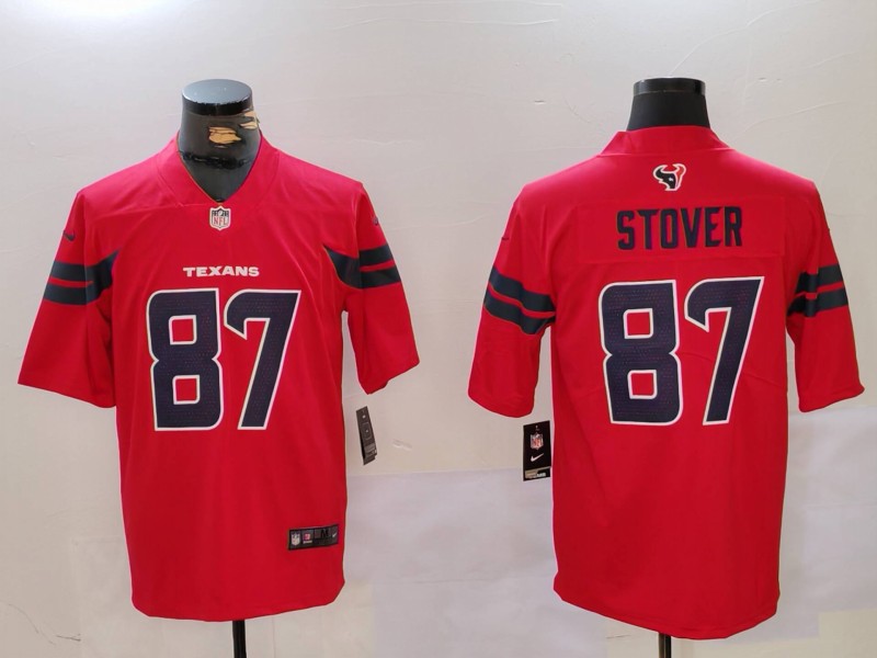 Men's Houston Texans Cade Stover #87 Red Alternate Jersey